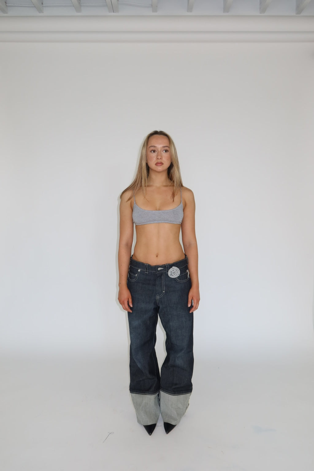 Cuffed Snap Jeans